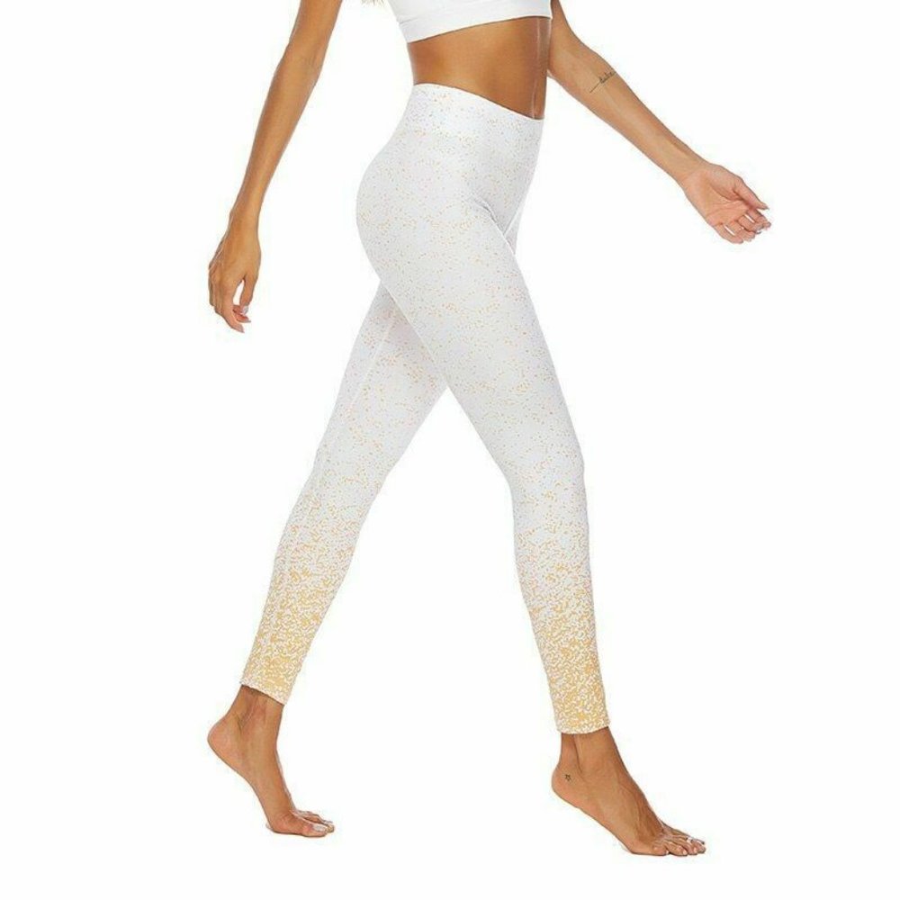 Shiny Gold Foil Stretchy Skinny Leggings